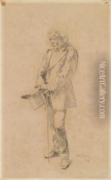 A Portrait Of A Man Oil Painting - Pascal-Adolphe-Jean Dagnan-Bouveret