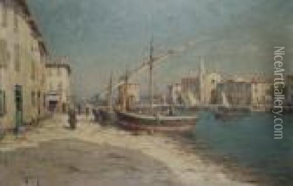 Vue Du Port Des Martigues Oil Painting - Henri Malfroy