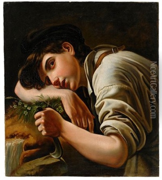 A Young Gardener Oil Painting - Orest Adamovich Kiprensky