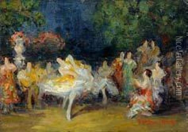 Bailarinas. Oil Painting - Pere Ysern Y Alie