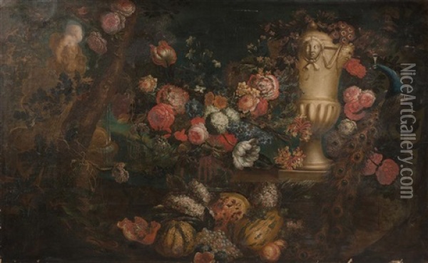 Monumental Floral Still Life Oil Painting - Jan-Baptiste Bosschaert