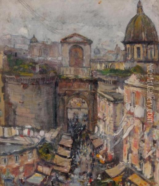 Napoli, Porta Capuana Oil Painting - Gennaro Villani