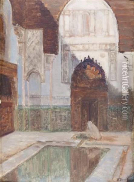 Medersa Saharidj, Fes Oil Painting - Joseph Felix Bouchor