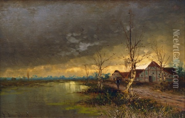 In The Evening Oil Painting - Johann Jungblut