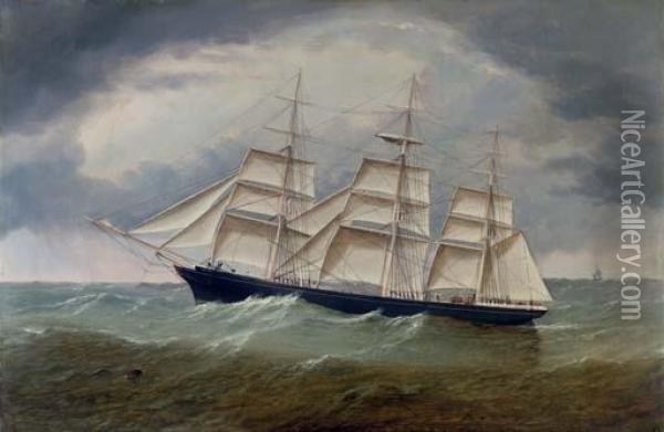 The Three-masted Ship Lucile Of Rockland Oil Painting - William Howard Yorke