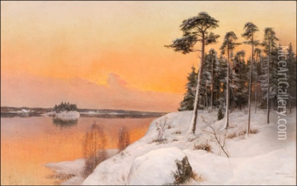 Sunset Oil Painting - Erik Abrahamsson