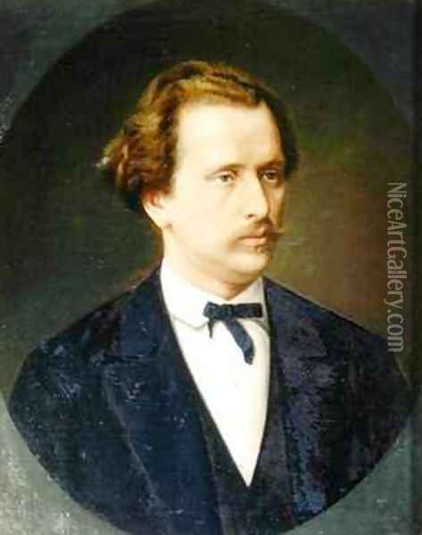 Portrait of Nikolay Rubinstein 1835-81 Oil Painting - Sergei Ivanovich Gribkov