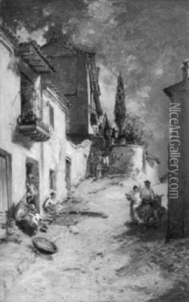 Street Scene, Granada Oil Painting - Pollock Sinclair Nisbet