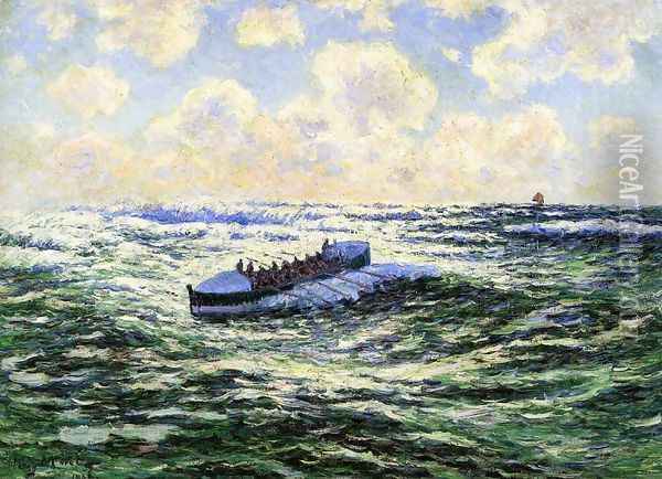 Boatful of Fishermen Oil Painting - Henri Moret