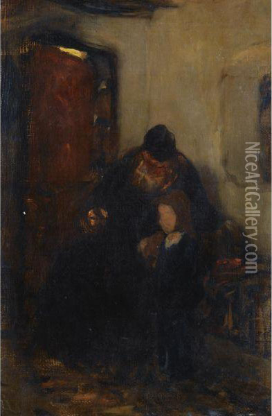 Grandfather And Child Oil Painting - Nicholaos Gysis