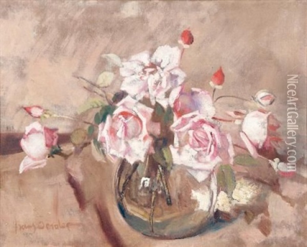 Still Life With Roses Oil Painting - Frans David Oerder