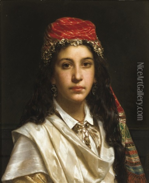 Jeune Fille En Costume Moyen-oriental Oil Painting - Jan Portielje