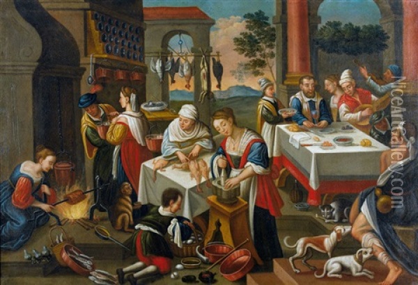 Lazarus Und Der Reiche Prasser Oil Painting - Jacopo dal Ponte Bassano