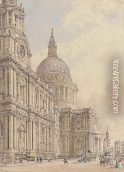 St. Paul's Cathedral Oil Painting - James Kelaway Colling