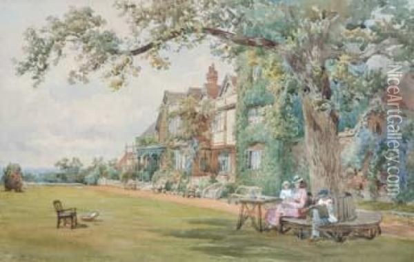 Coombe Cottage Oil Painting - Nathaniel Everett Green