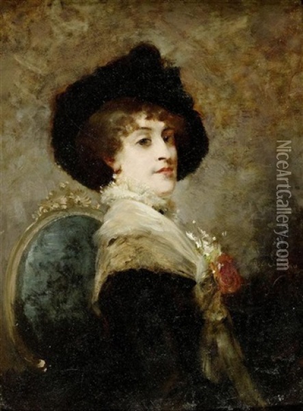 Portrait Einer Pariser Dame Oil Painting - Louise Abbema