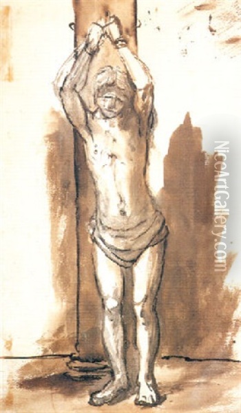 Christ At The Column Oil Painting -  Rembrandt van Rijn