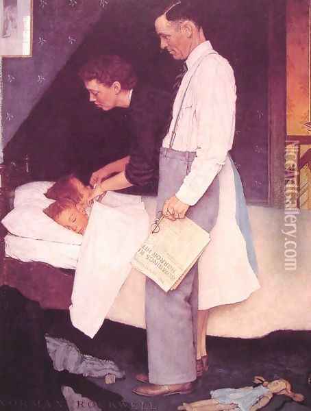 Freedom from Fear Oil Painting - Norman Rockwell