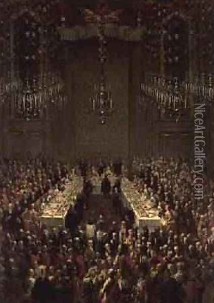 Banquet in the Redoutensaal Vienna 1760 Oil Painting - Martin II Mytens or Meytens