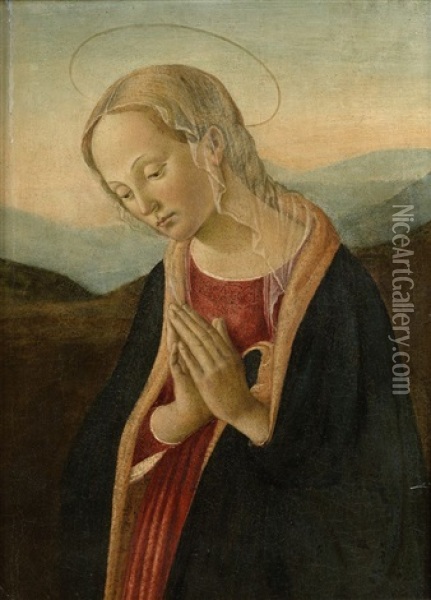 La Vierge De L'adoration (fragment) Oil Painting - Francesco Botticini