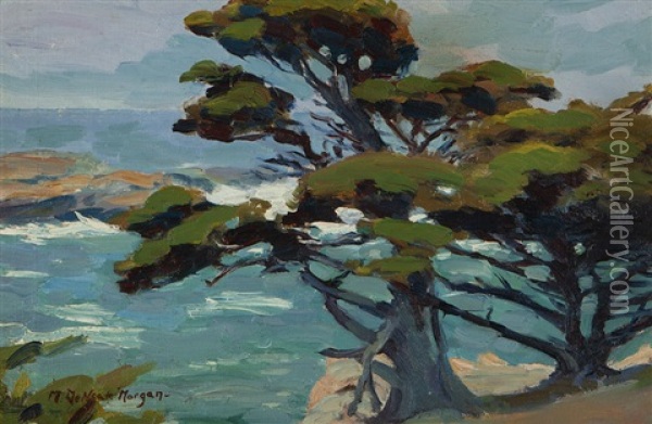 Coastal Cypress Oil Painting - Mary Deneale Morgan