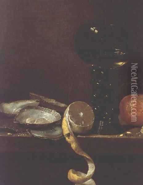 Still Life with Oysters Oil Painting - Jan III van de Velde