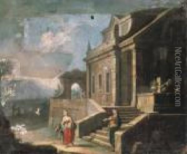 The Banishment Of Hagar And Ishmael Oil Painting - (Giovanni Antonio Canal) Canaletto