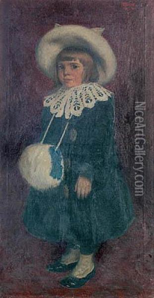 Portret Wandzi Zakrzewskiej Oil Painting - Edward, Edouard Okun