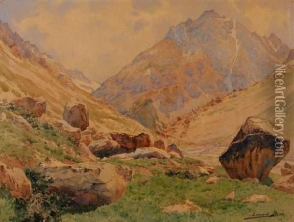 Paysage De Montagne Oil Painting - Edouard Brun