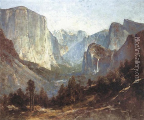 Yosemite Valley From Inspiration Point Oil Painting - Thomas Hill