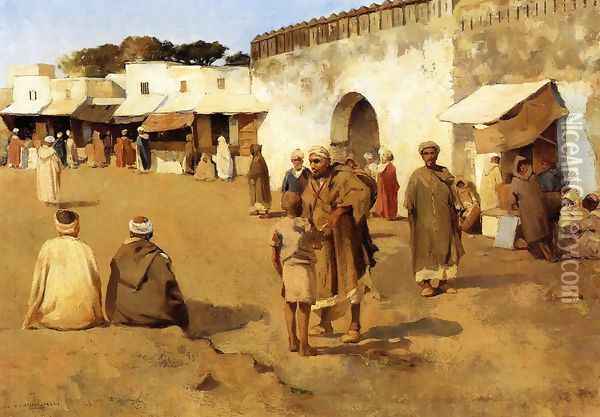 Moroccan Market I Oil Painting - Theo van Rysselberghe