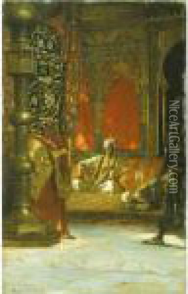 Hommage Au Sultan Oil Painting - Benjamin Jean Joseph Constant