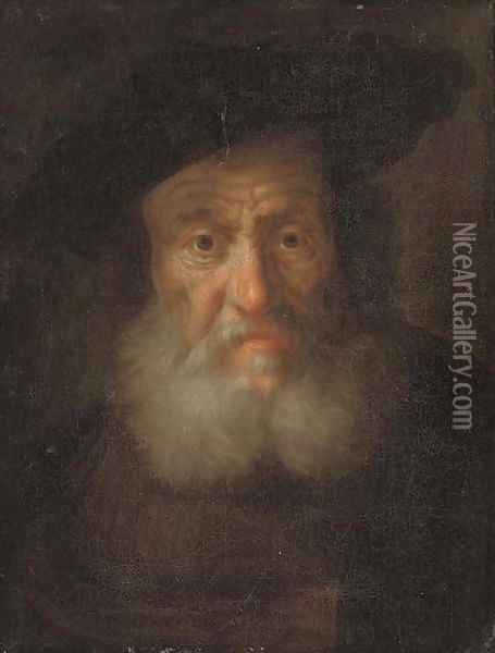 Head of a bearded man Oil Painting - Christian Wilhelm Ernst Dietrich