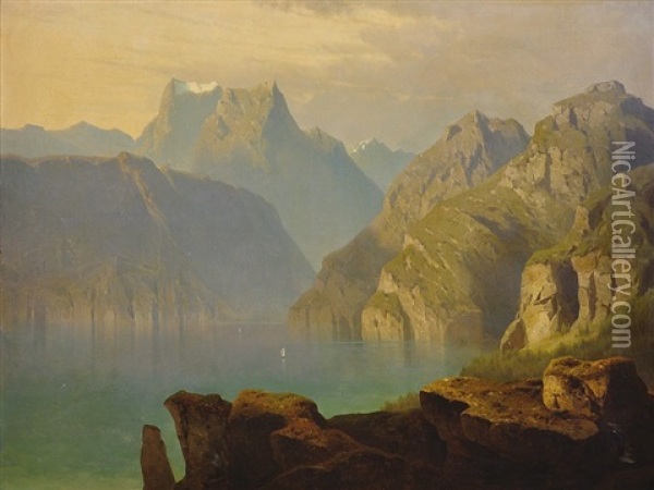 Konigsee Oil Painting - Adolf Chwala