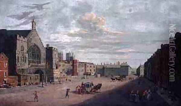 New Palace Yard Westminster 1740 Oil Painting - Joseph Nicholls