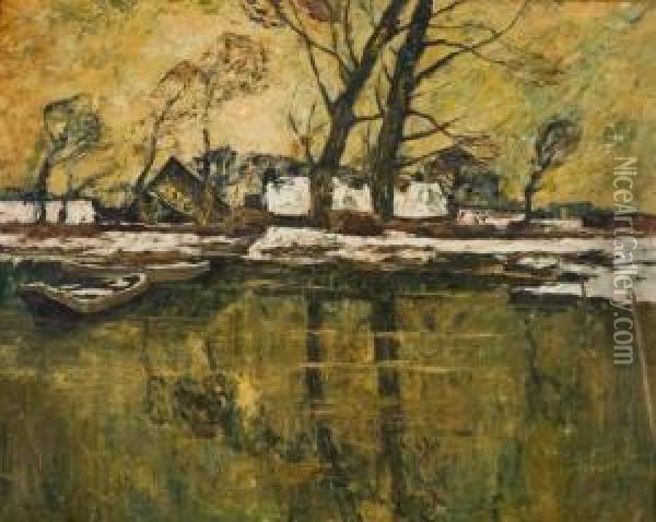 Winter Am Fluss Oil Painting - Wilhelm Schmetz