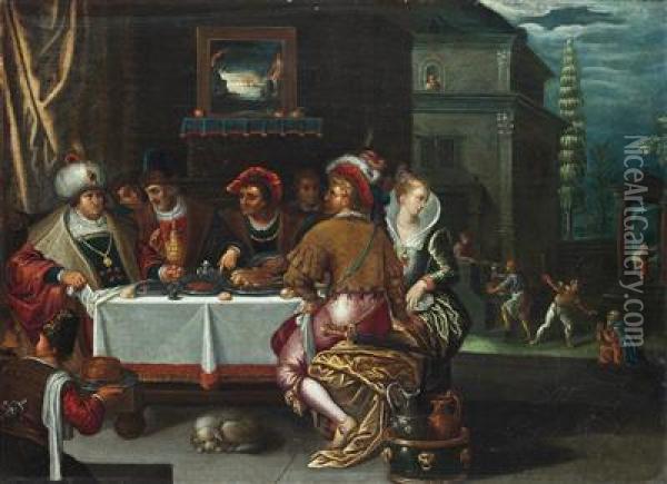 The Rich Man And Lazarus Oil Painting - Frans II Francken