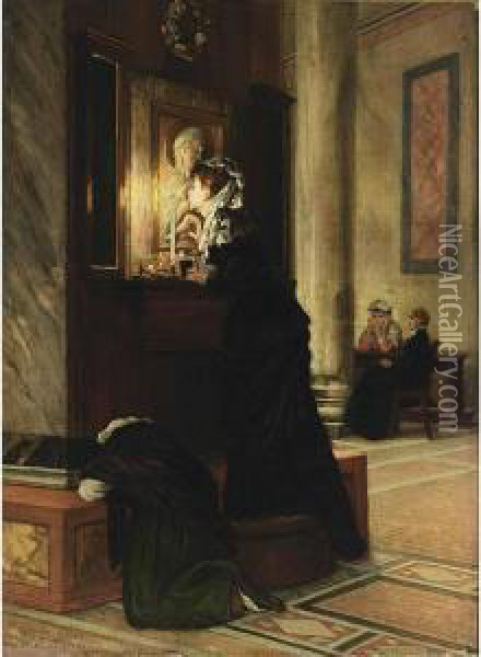 The Confession Oil Painting - Willy Martens