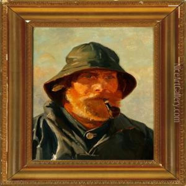 A Skagen Fischerman Oil Painting - Michael Ancher