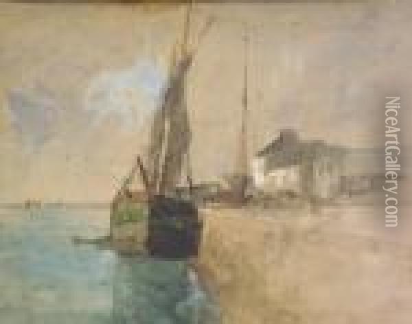 Ship By Sea Oil Painting - Nathaniel Hone