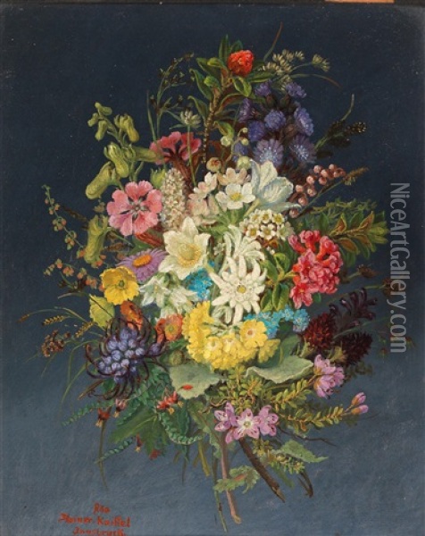 Flower Piece Oil Painting - Anna Stainer-Knittel