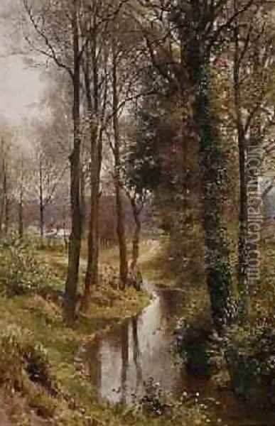 Round My House The Mill Stream, Ockham, 1880-86 Oil Painting - Harry Sutton Palmer