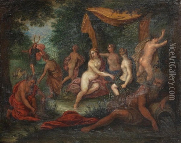 Diana And Actaeon Oil Painting - Hans Rottenhammer the Elder