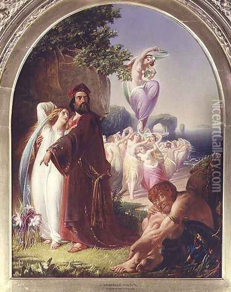 Prospero and Miranda, 1857 Oil Painting - Charles Rolt