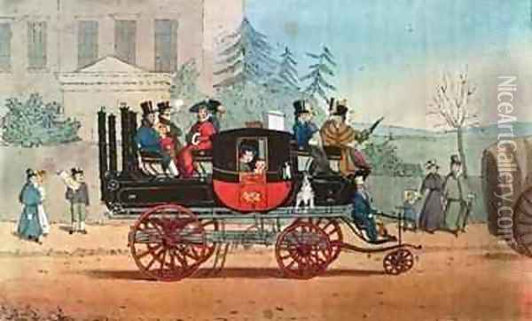 The Steam Coach Oil Painting - G. Davis