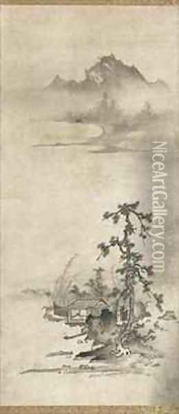 Landscape, Muromachi Period Oil Painting - Bunsei