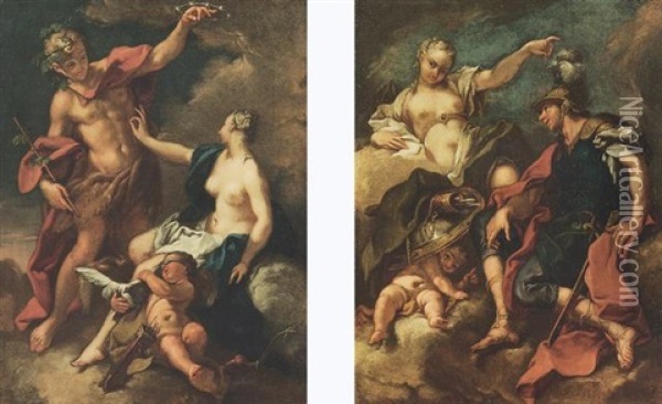 Bacco E Arianna Oil Painting - Giovanni Battista Pittoni the younger