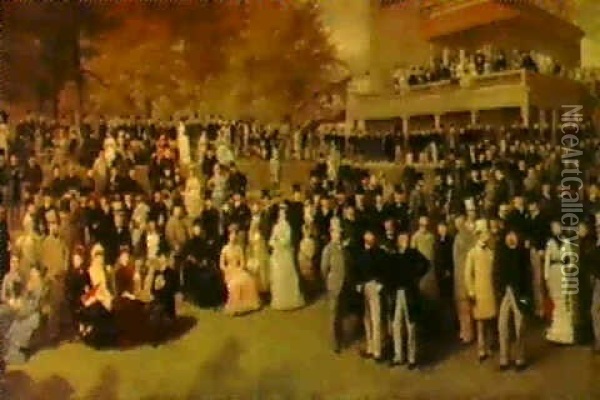 The Lawn At Goodwood Oil Painting - Lowes Cato Dickinson