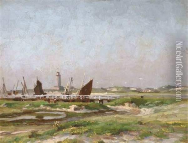L'entree Du Chenal A Nieuport, France Oil Painting - Victor Olivier Gilsoul