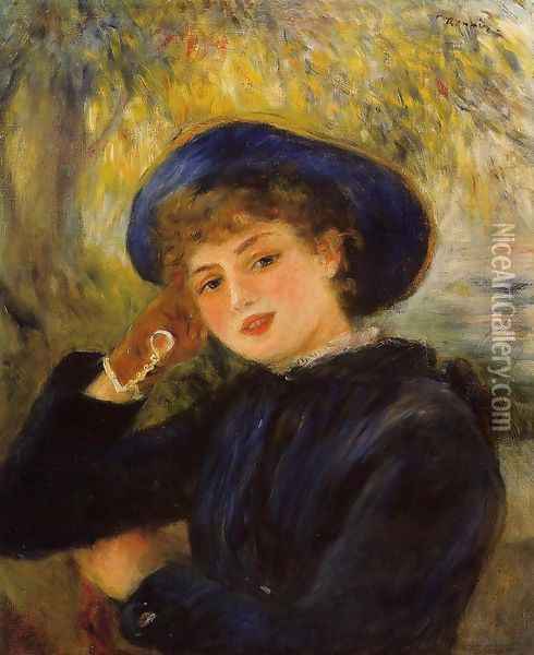 Mademoiselle Demarsy Aka Woman Leaning On Her Elbow Oil Painting - Pierre Auguste Renoir